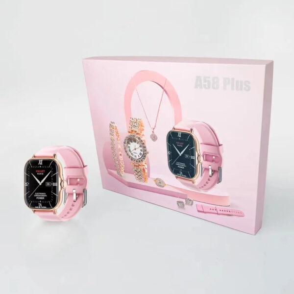 A58 Plus 6 IN 1 Smartwatch Set - Image 3