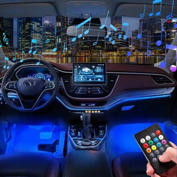 Car Interior LED Strip Lights with Remote Control - Image 5