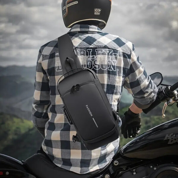 Men Sling Bag With Password Lock - Image 2