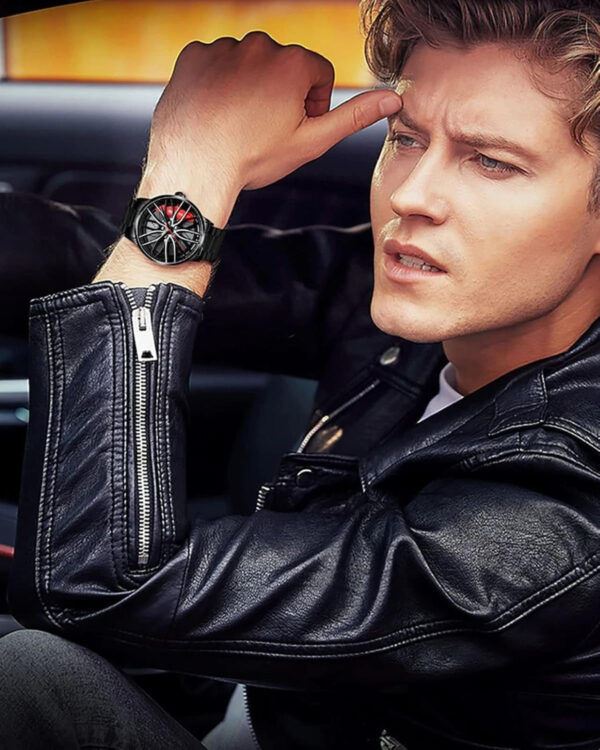 Men's Creative 3D Car Wheel Rotating Wrist Watch - Image 2