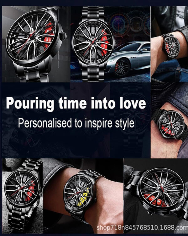 Men's Creative 3D Car Wheel Rotating Wrist Watch - Image 4