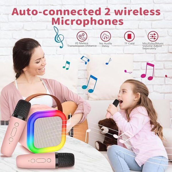 Portable Karaok sound system with 2 Wireless Mike - Image 2