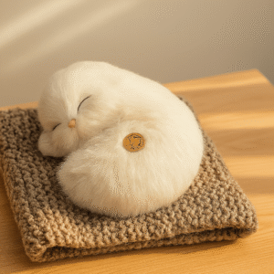 Sleeping Cat Plush Toy with Sound
